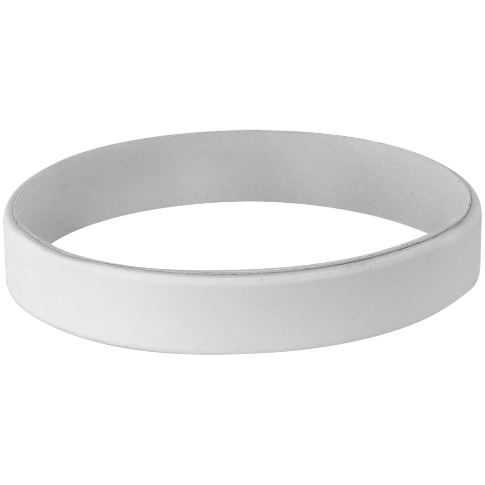 Personalized Laser Engraved 4 1/8" White/Black Silicone Bracelet