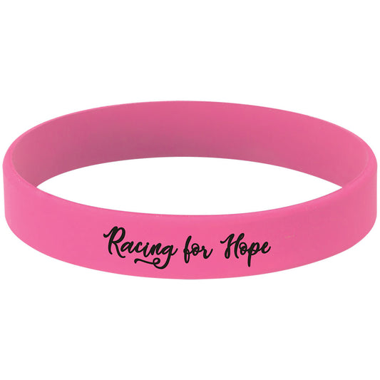 Personalized Laser Engraved 4 1/8" Pink/Black Silicone Bracelet