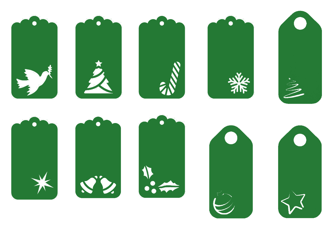 Laser Cut Christmas Tags 10 count