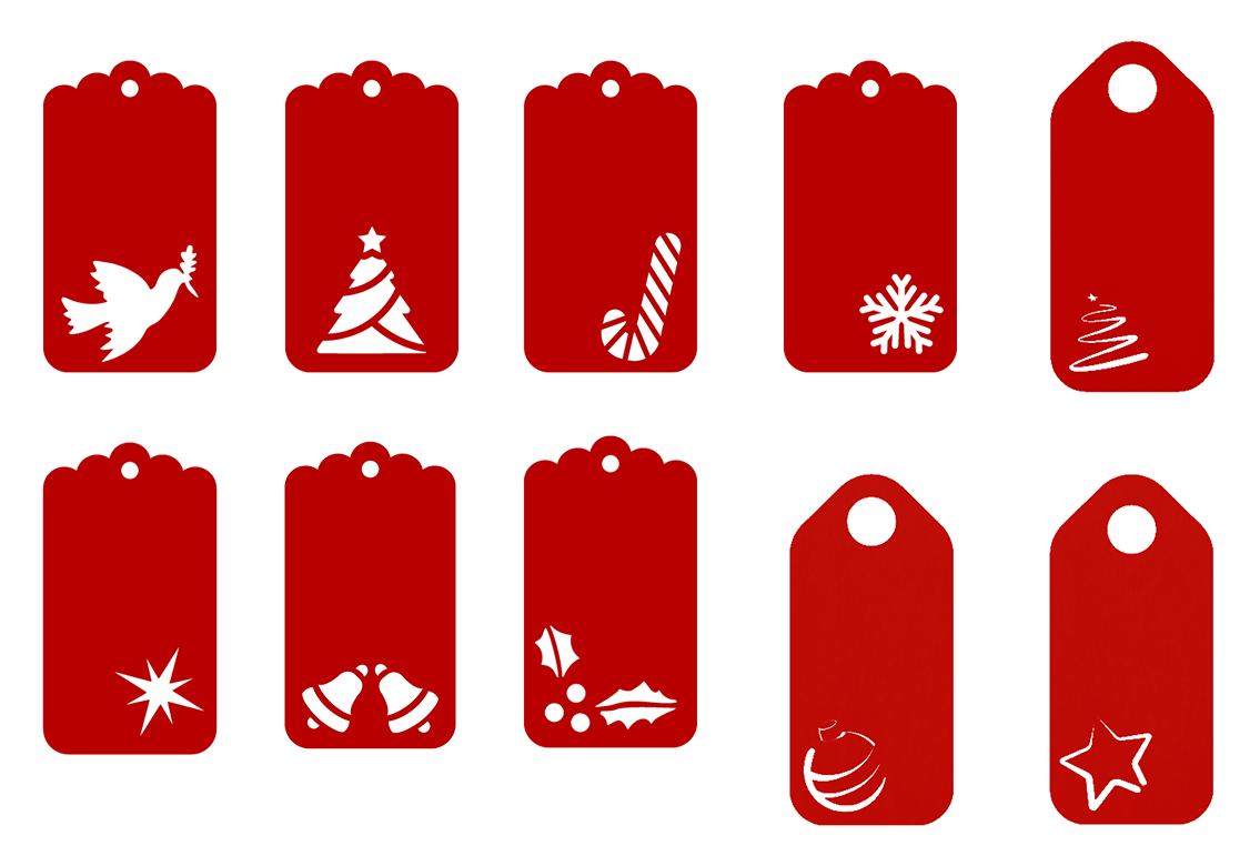 Laser Cut Christmas Tags 10 count