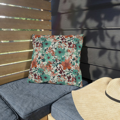 Multi-color Floral Outdoor Pillows