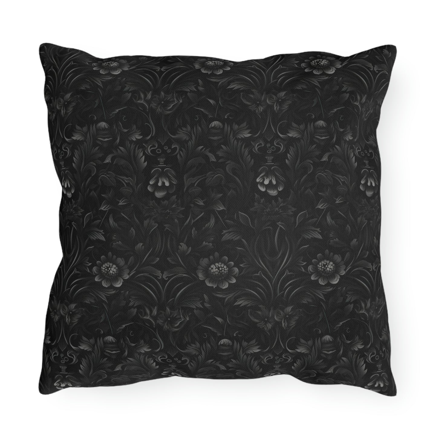 Black Floral Outdoor Pillows