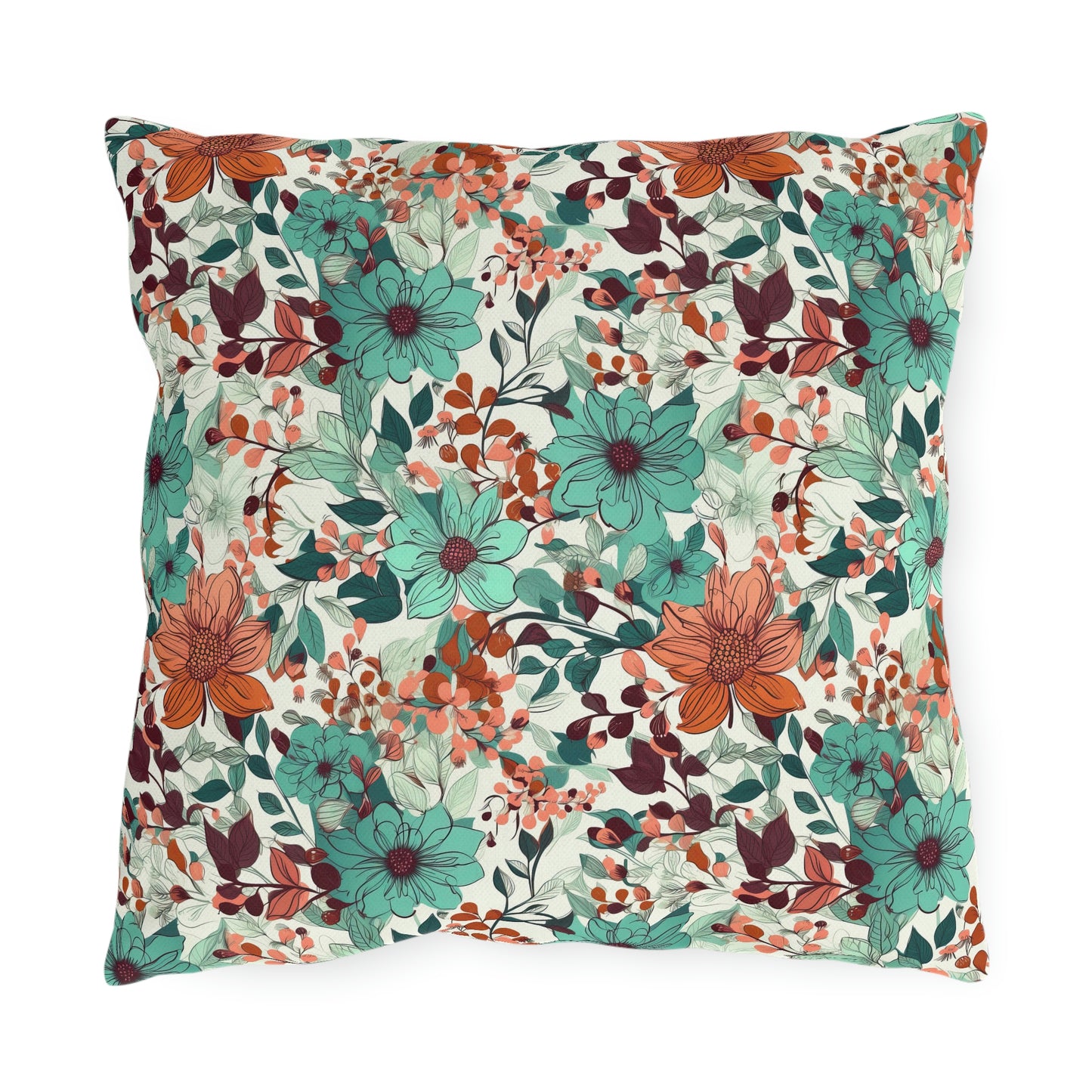 Multi-color Floral Outdoor Pillows