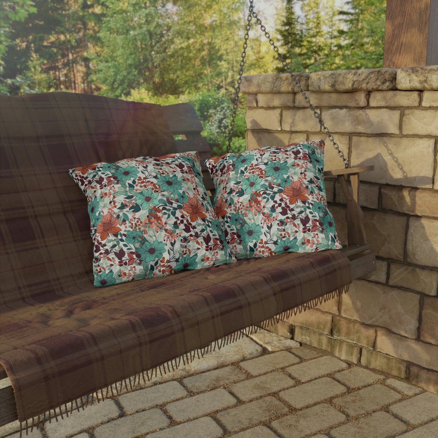 Multi-color Floral Outdoor Pillows