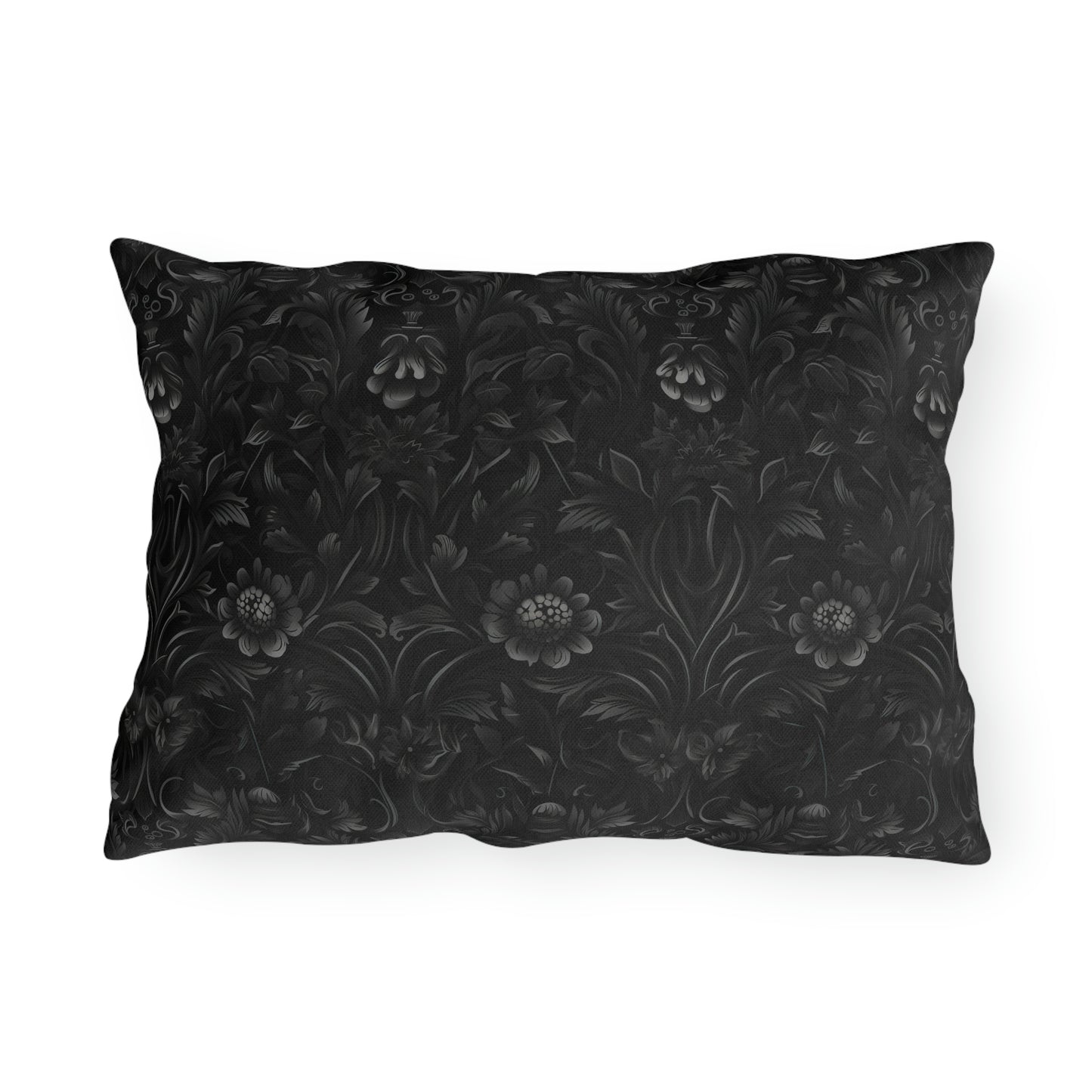 Black Floral Outdoor Pillows