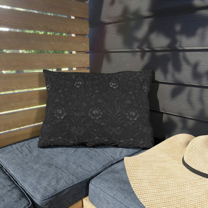 Black Floral Outdoor Pillows