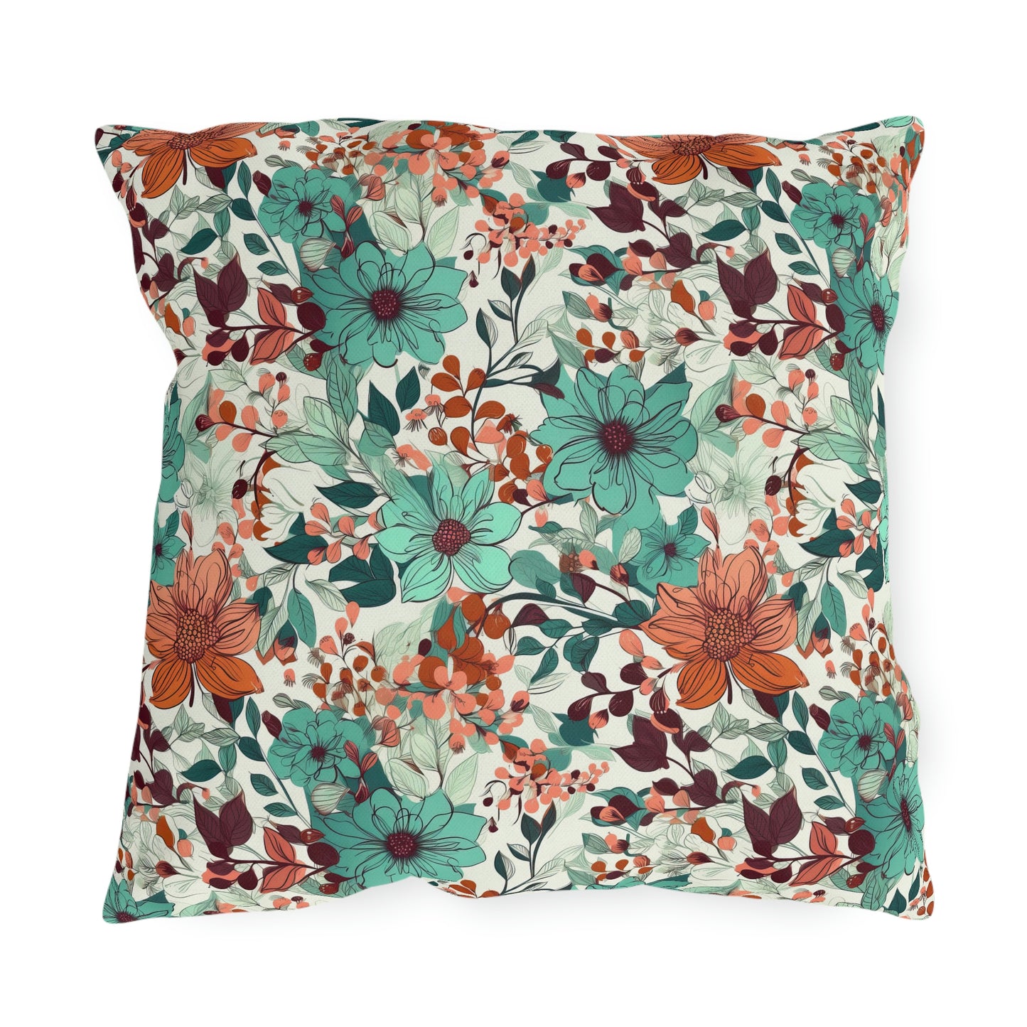 Multi-color Floral Outdoor Pillows