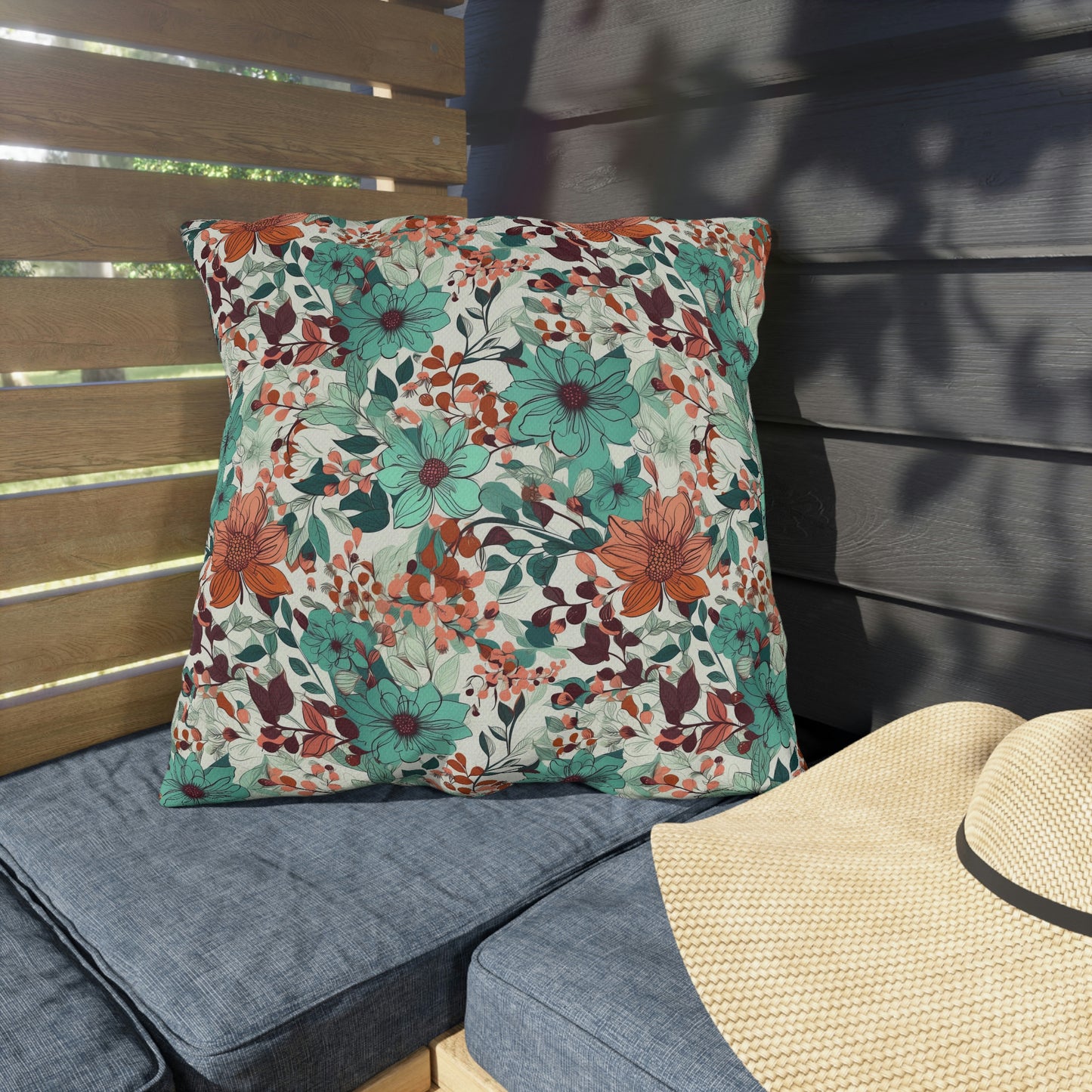 Multi-color Floral Outdoor Pillows