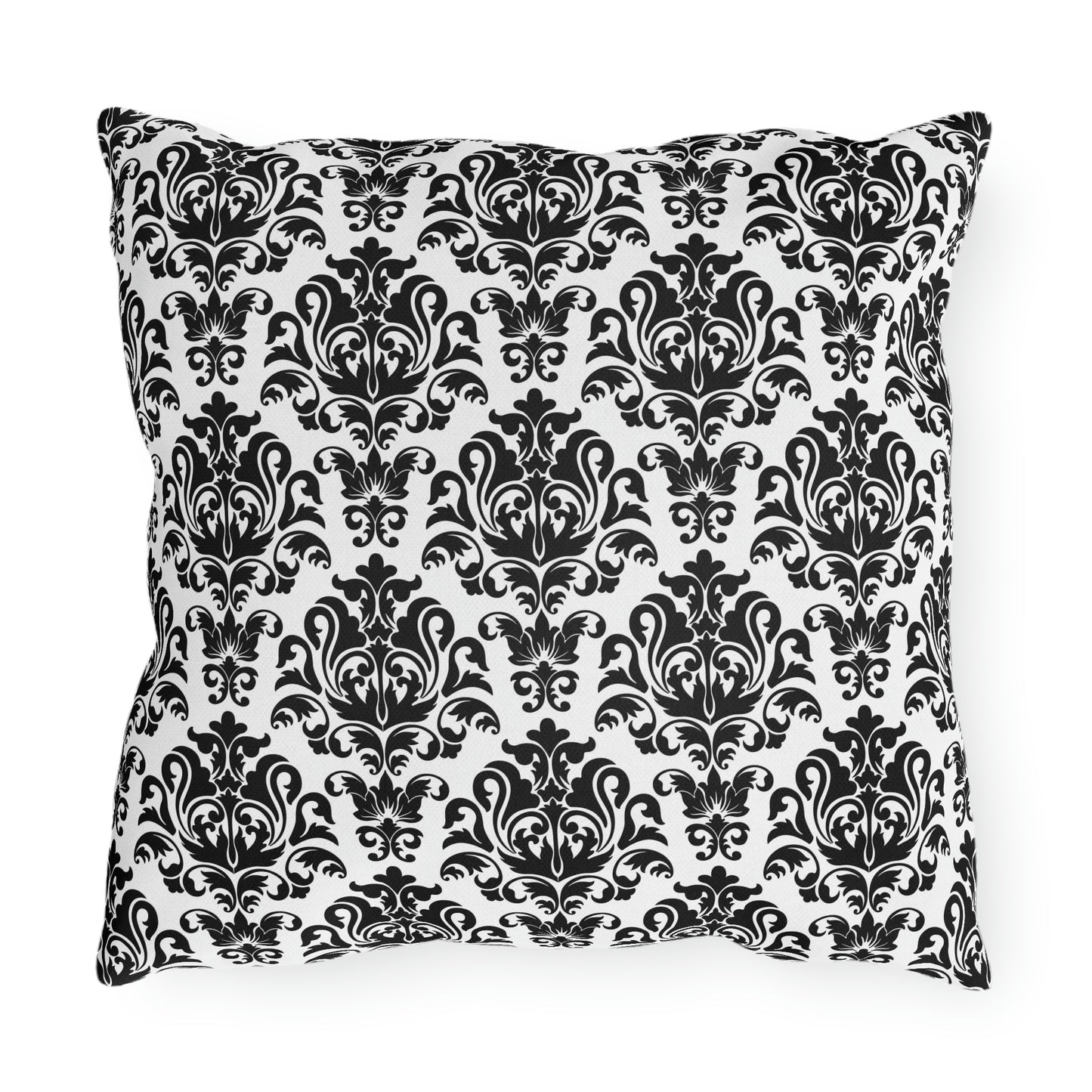 Black-White Damask Outdoor Pillows