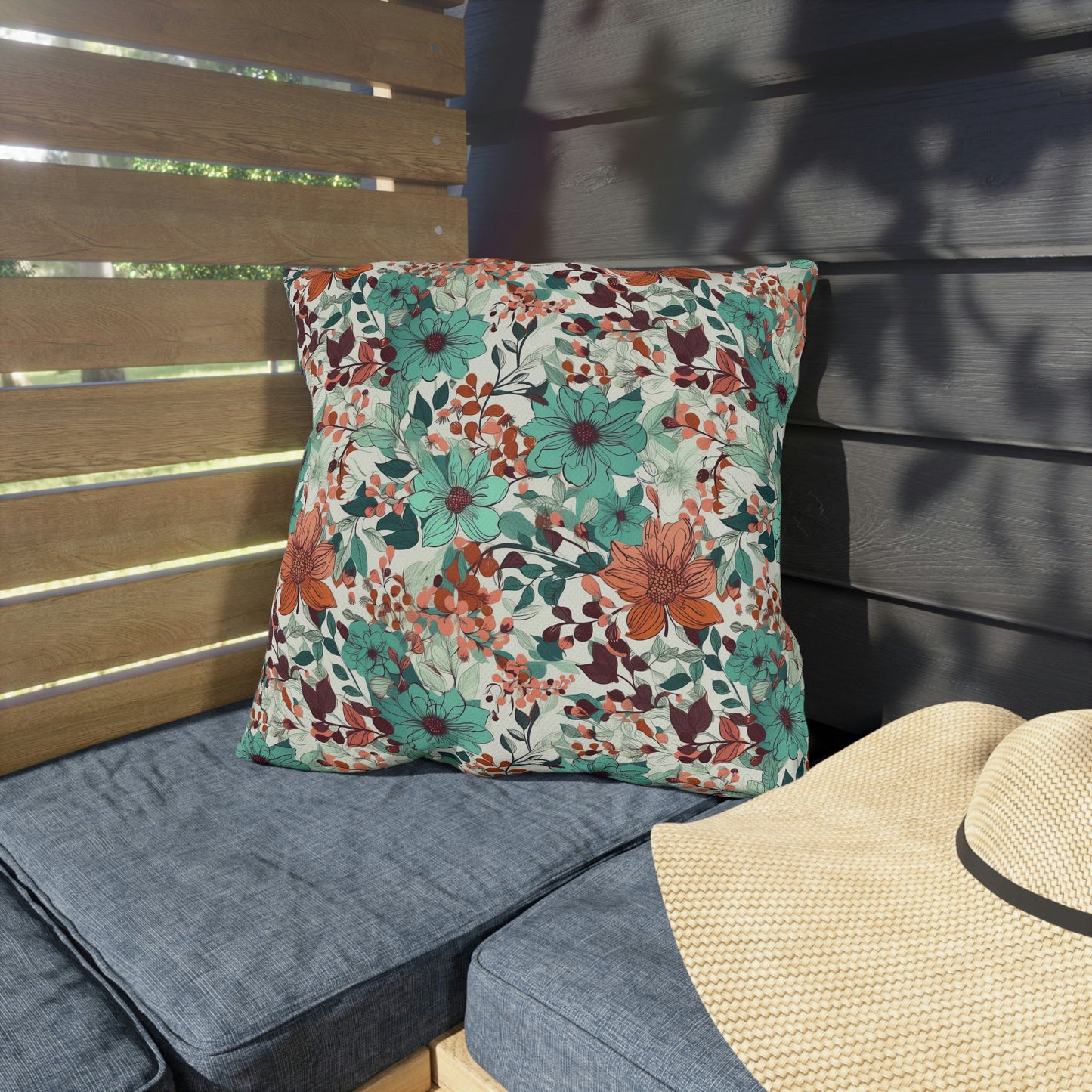 Multi-color Floral Outdoor Pillows